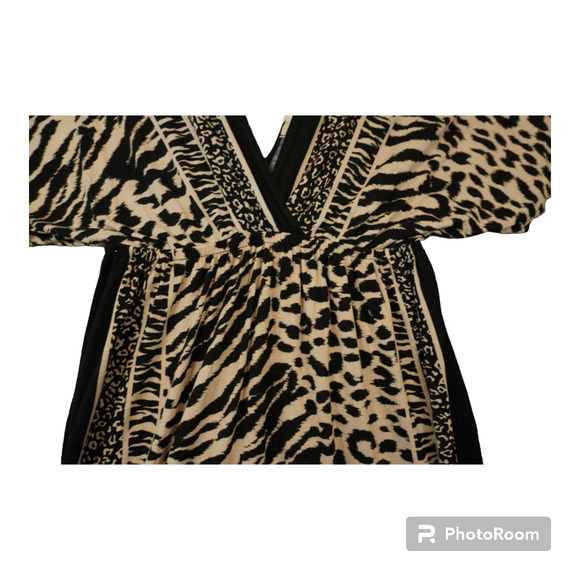 One Clothing Zebra/ Cheetah Deep V Dress/Beach outwear/Casual - Picture 4 of 8